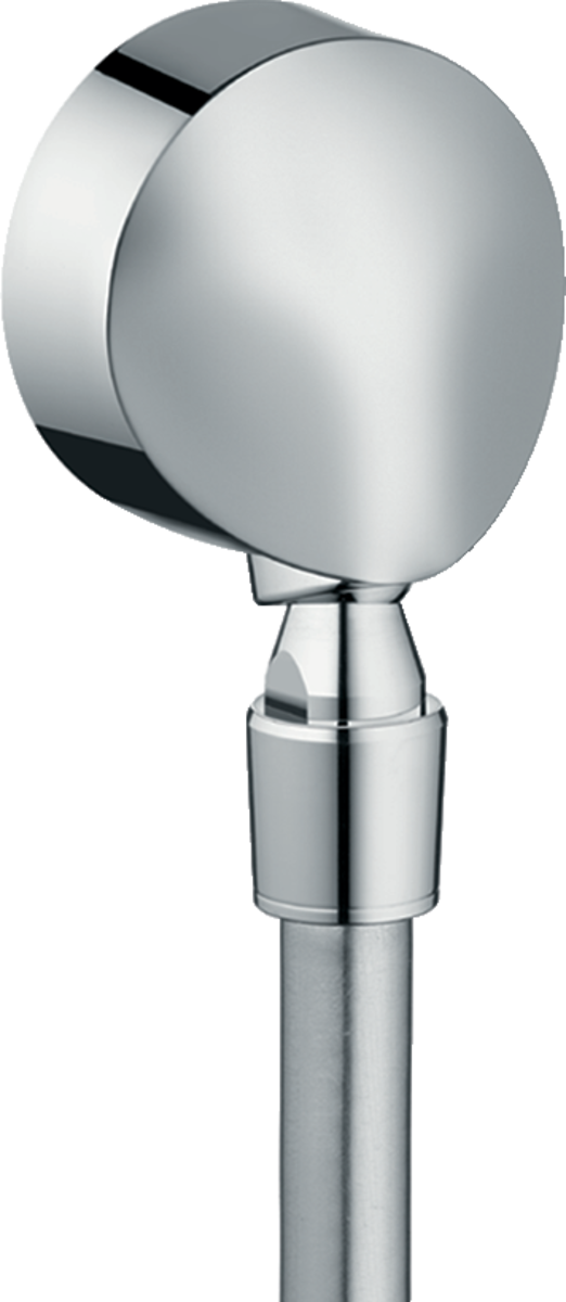 Hansgrohe Fixfit Wall Outlet E chrome with non-return valve and pivot joint for stable, flexible shower installation