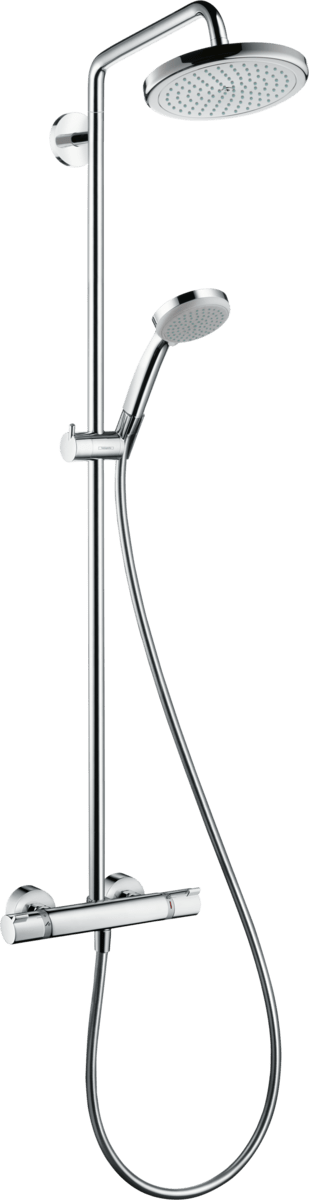 Hansgrohe Croma Showerpipe 220 1jet With Thermostatic Shower Mixer - Chrome - 27185000 - TAP 'N' SHOWER