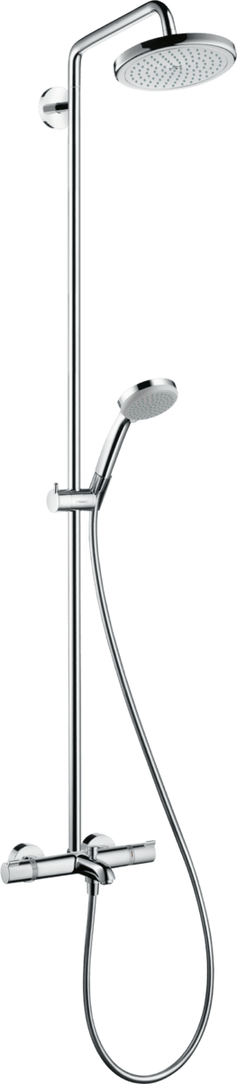 Hansgrohe Croma Showerpipe 220 1jet With Thermostatic Bath Mixer - Chrome - 27223000 - TAP 'N' SHOWER