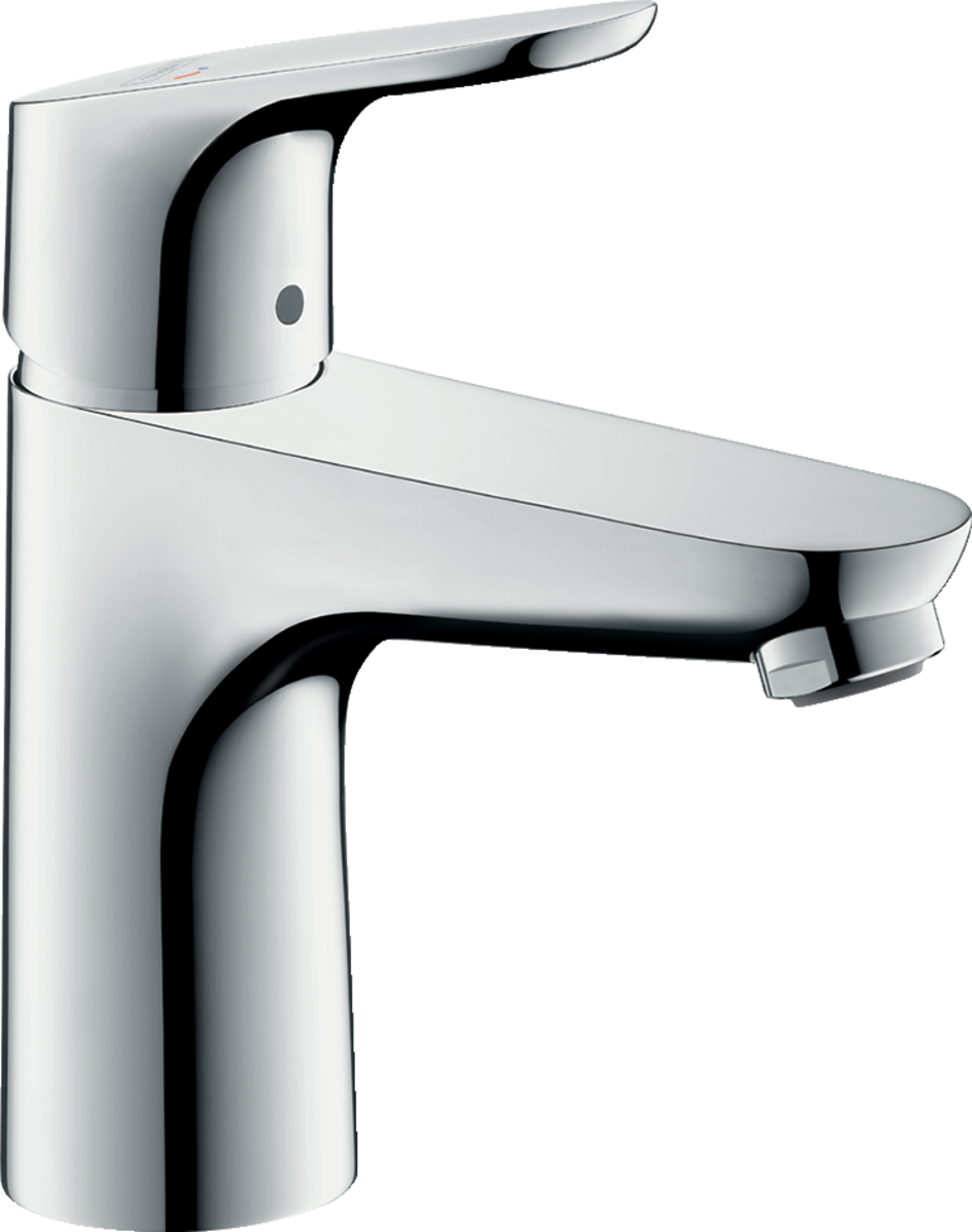 Hansgrohe Focus Single Lever Basin Mixer in chrome with Coolstart technology and pop-up waste system for energy-efficient, stylish bathroom use