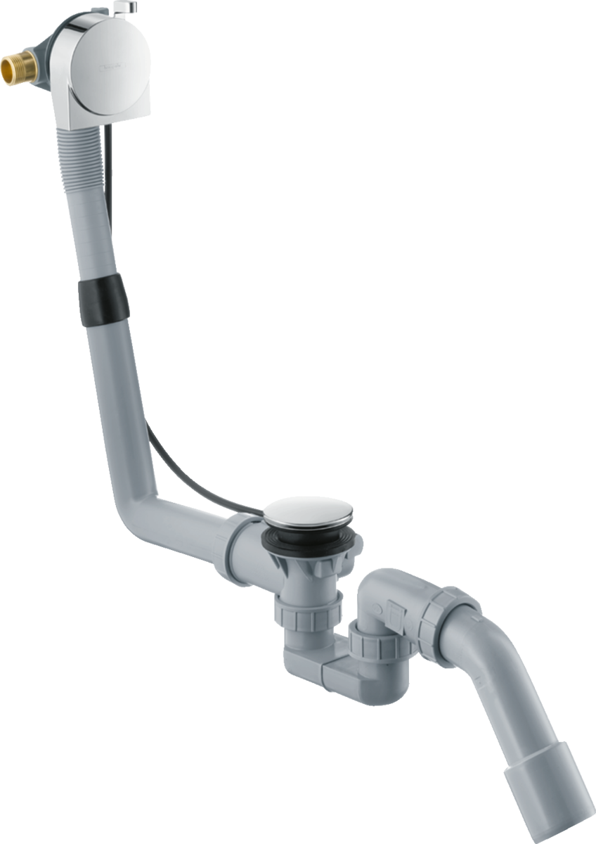Hansgrohe Exafill S chrome bath filler waste and overflow set for standard bathtubs