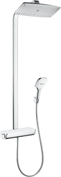 Hansgrohe Raindance E Showerpipe 360 1jet Ecosmart 9 L/min With Thermostatic Shower Mixer - White/Chrome - 27286400 - TAP 'N' SHOWER
