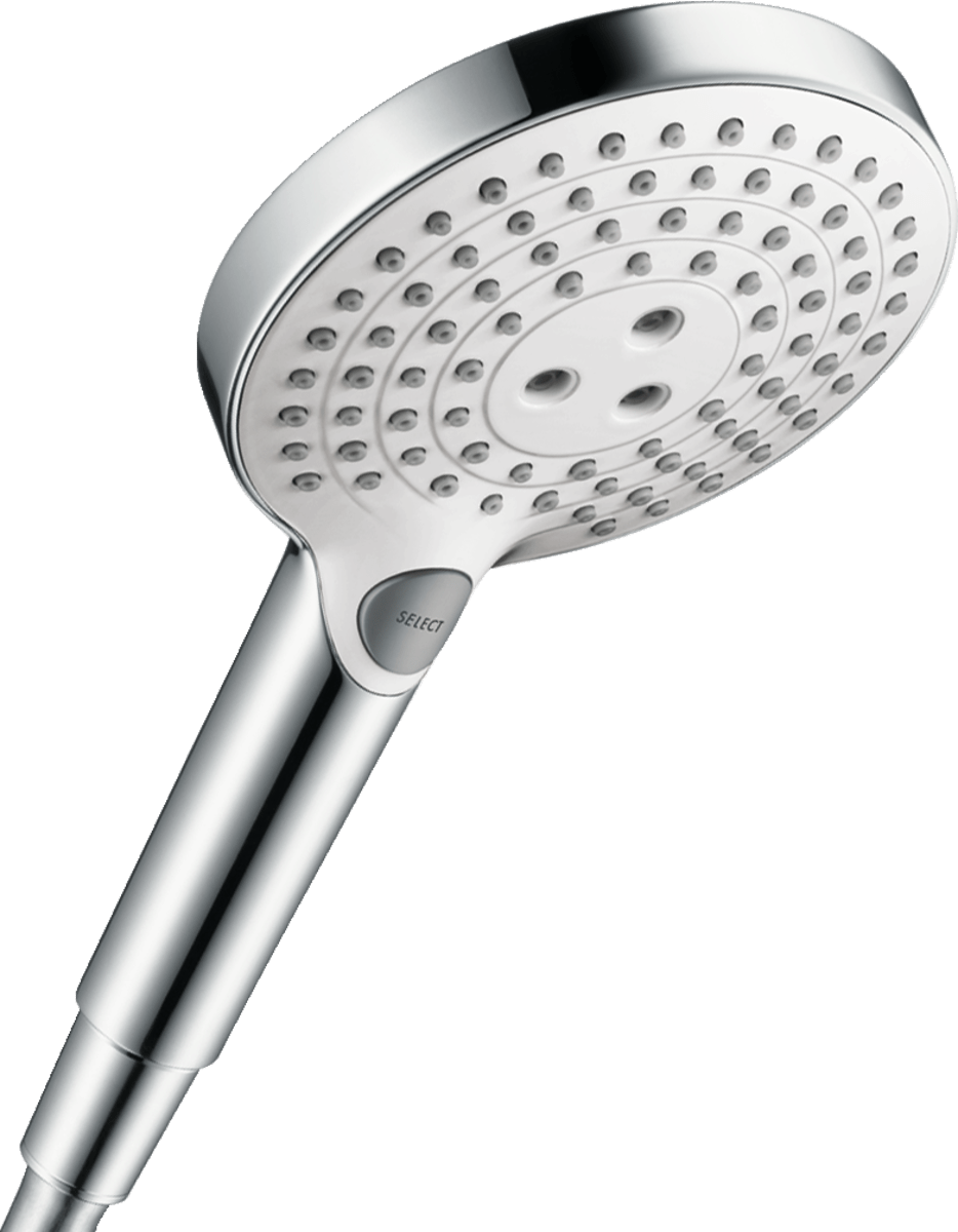 Hansgrohe Raindance Select S Hand Shower 120 3jet - White/chrome - 26530400 - TAP 'N' SHOWER