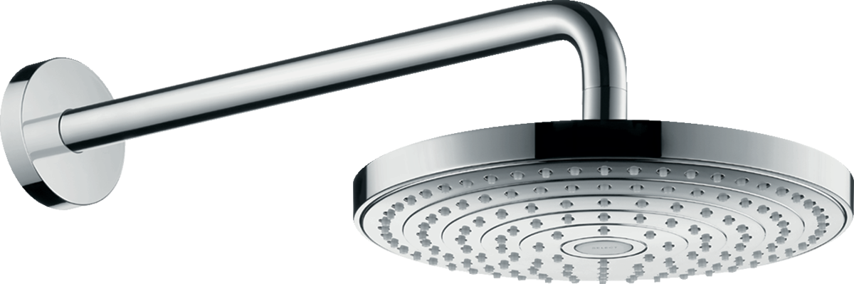 Hansgrohe Raindance Select S Overhead Shower 240mm chrome with 2 jet types and wall-mounted shower arm