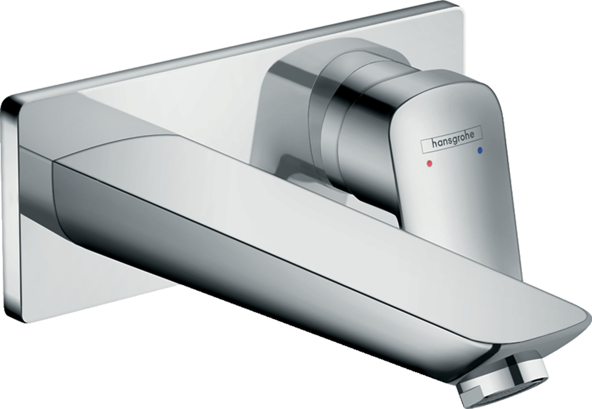 Hansgrohe Logis single lever basin mixer with 195mm spout in chrome for concealed installation
