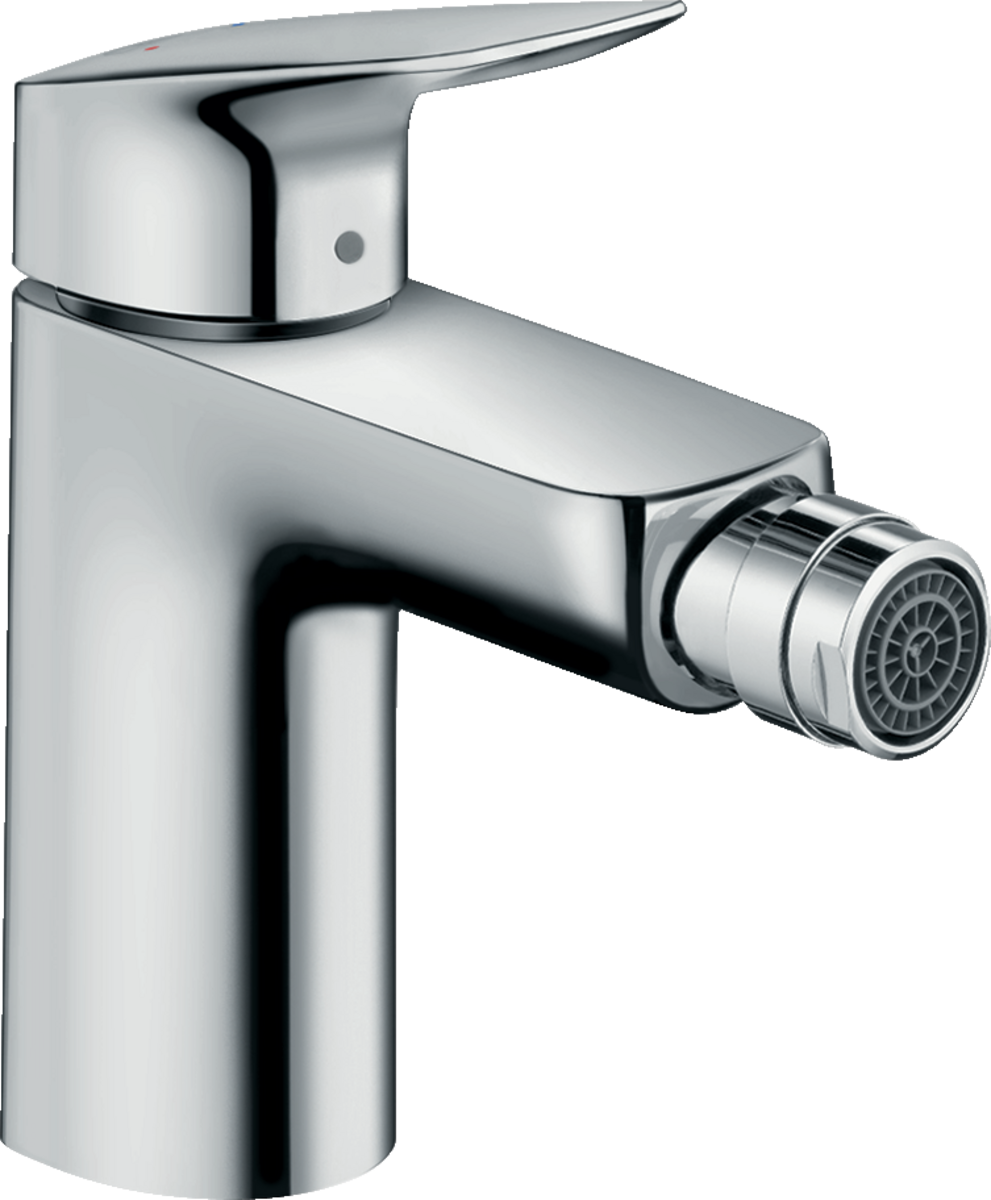 Hansgrohe Logis Single Lever Bidet Mixer in chrome with one-hand operation and pop-up waste set