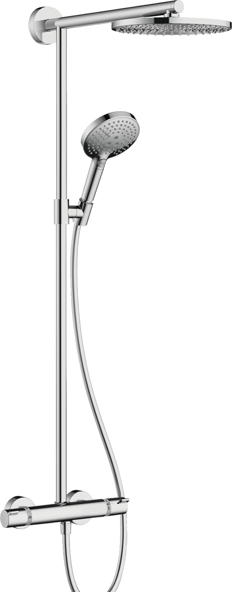 Hansgrohe Raindance Showerpipe 240 1jet Ecosmart 9 L/min With Thermostatic Shower Mixer - Chrome - 27228000 - TAP 'N' SHOWER