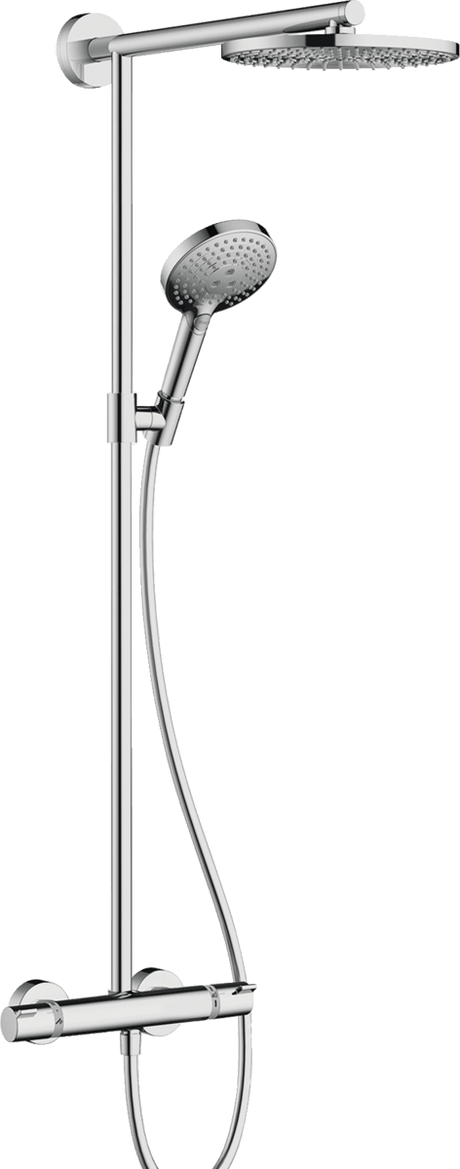 Hansgrohe Raindance Showerpipe 240 1jet Ecosmart 9 L/min With Thermostatic Shower Mixer - Chrome - 27228000 - TAP 'N' SHOWER