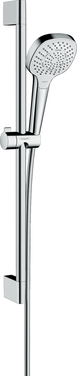 Hansgrohe Croma Select E Shower Set 110 Multi Ecosmart 9 L/min With Shower Rail 650mm - White/Chrome - 26581400 - TAP 'N' SHOWER