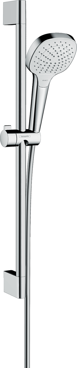 Hansgrohe Croma Select E Shower Set 110 Vario Ecosmart 9 L/min With Shower Rail 650mm - White/Chrome - 26583400 - TAP 'N' SHOWER