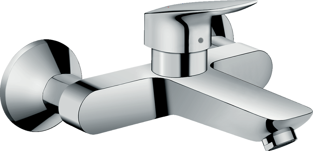 Hansgrohe Logis Wall Mounted single lever basin mixer in chrome with EcoSmart technology and sleek modern design