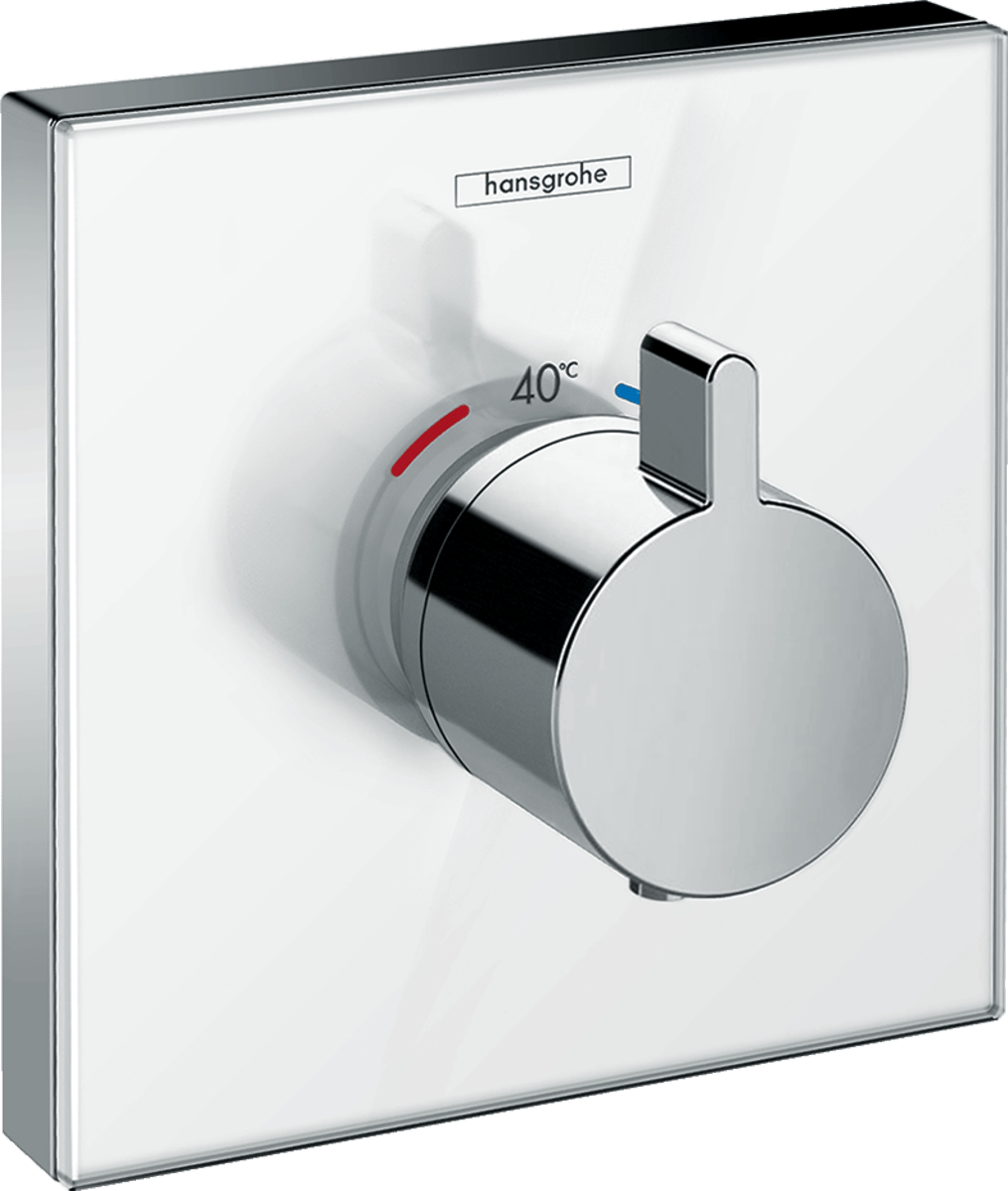 Hansgrohe ShowerSelect Glass Thermostatic Mixer Highflow For Concealed Installation - White/Chrome - 15734400 - TAP 'N' SHOWER