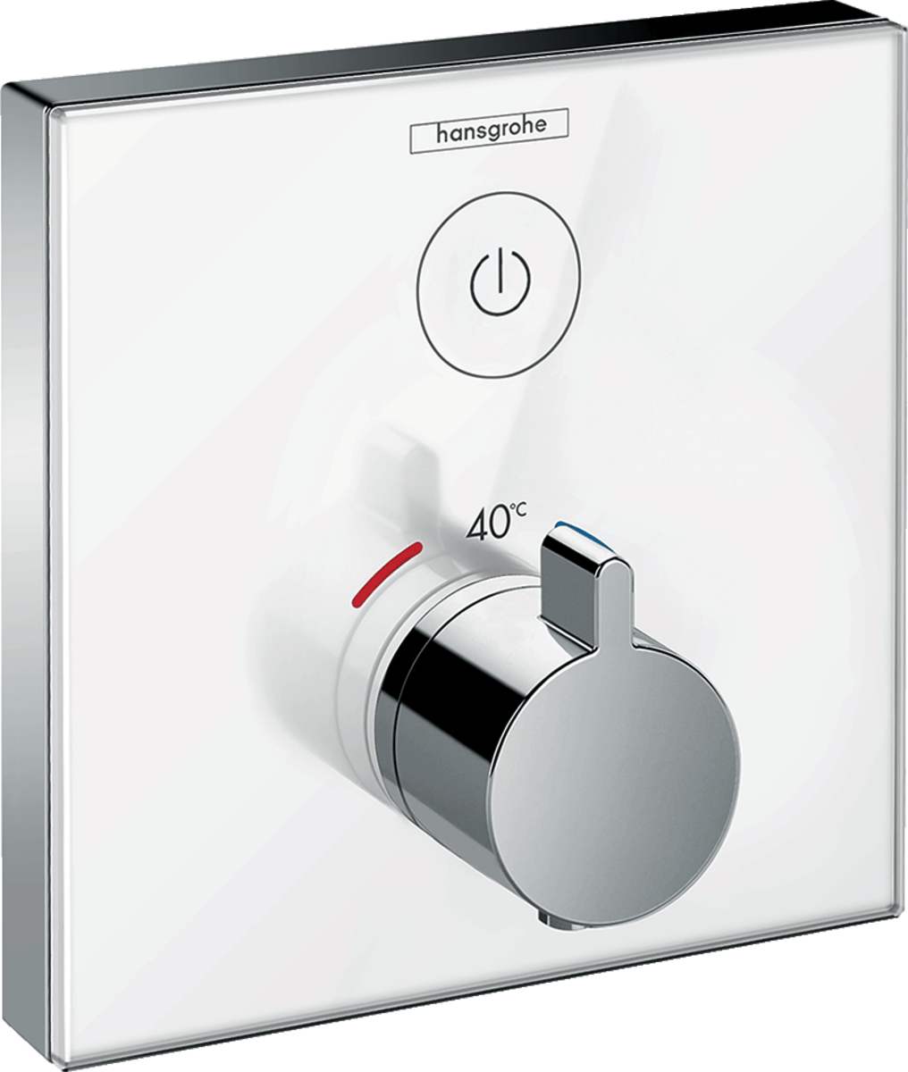 Hansgrohe ShowerSelect Glass Thermostatic Mixer For Concealed Installation For 1 Outlet - Chrome - 15737400 - TAP 'N' SHOWER