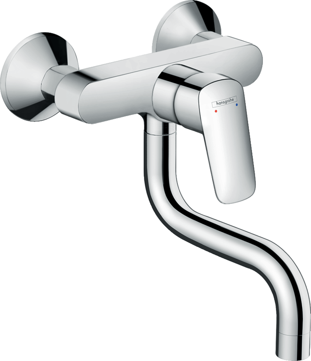 Hansgrohe Logis M31 Single Lever Kitchen Mixer Wall - mounted Single Spray Mode - Chrome - 71836000 - TAP 'N' SHOWER