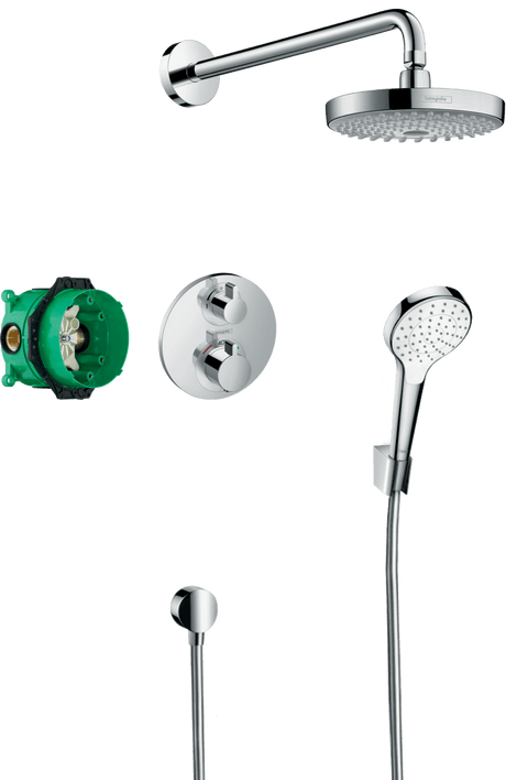 Hansgrohe Croma Select S Shower System With Ecostat S Thermostatic Mixer For Concealed Installation - Chrome - 27295000 - TAP 'N' SHOWER