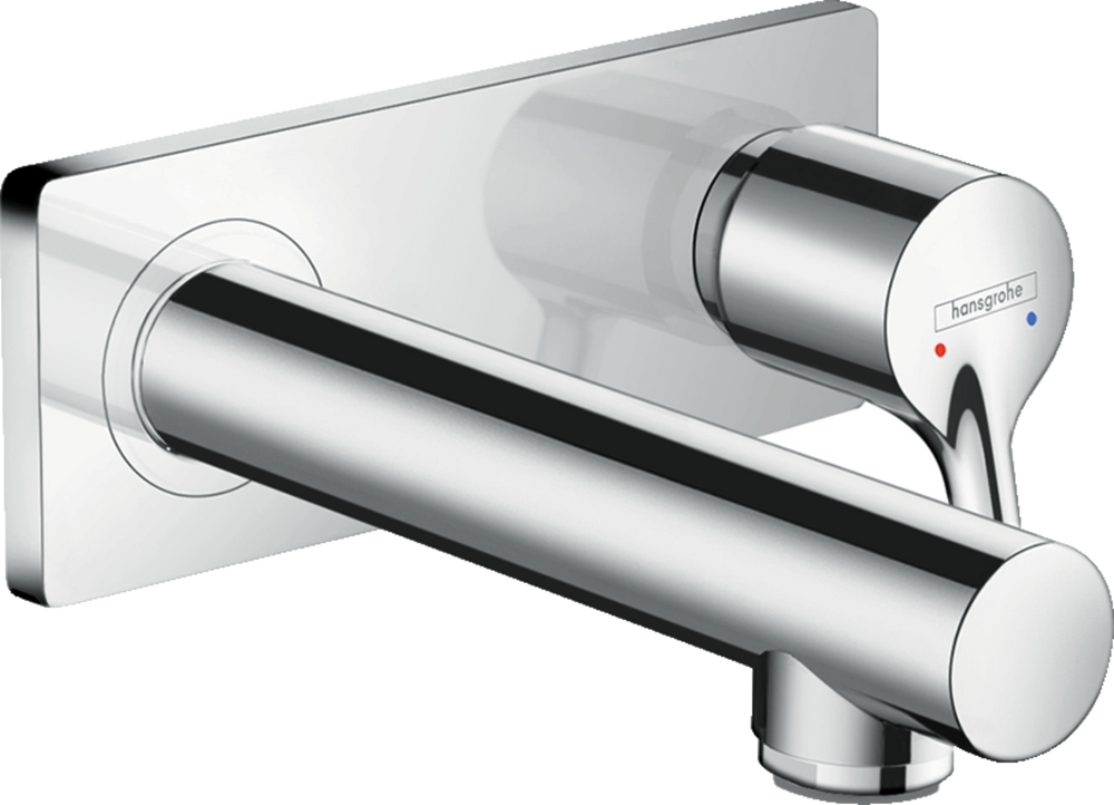 hansgrohe Talis S chrome single lever basin mixer with 165mm spout and concealed wall installation
