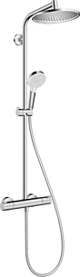 Hansgrohe Crometta S Showerpipe 240 1jet Ecosmart With Thermostatic Shower Mixer - Chrome - 27268000 - TAP 'N' SHOWER