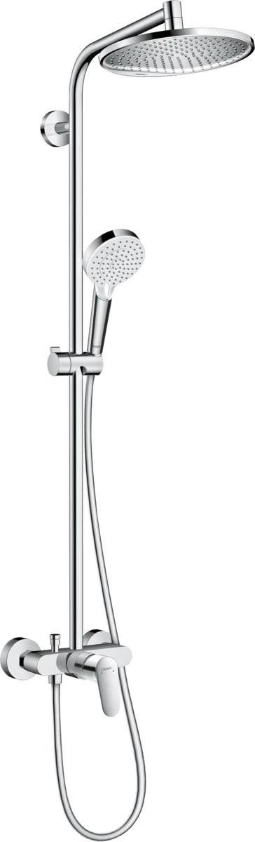 Hansgrohe Crometta S Showerpipe 240 1jet with Manual Shower Mixer - Chrome - 27269000 - TAP 'N' SHOWER