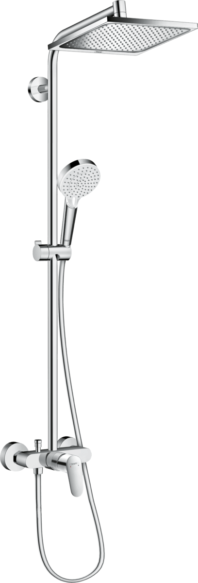 Hansgrohe Crometta E Showerpipe 240 1jet with Manual Shower Mixer - Chrome - 27284000 - TAP 'N' SHOWER