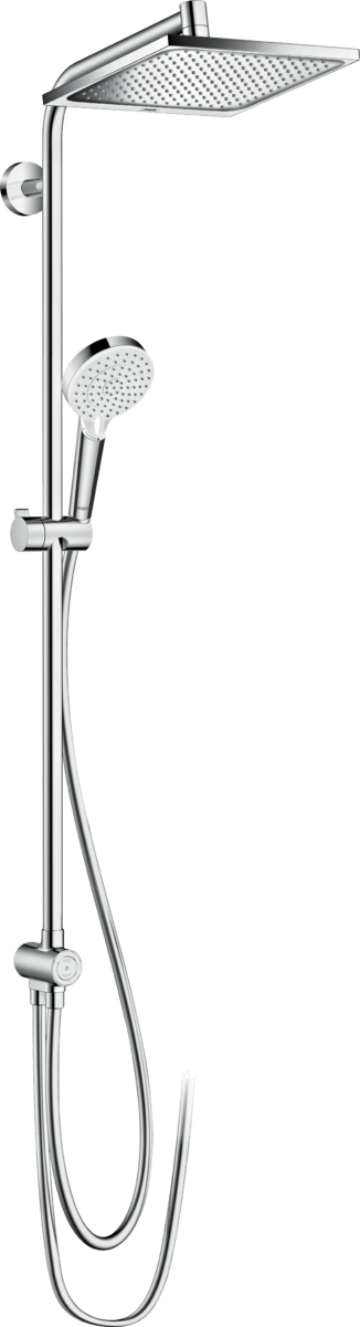 Hansgrohe Crometta E Showerpipe 240 1jet Ecosmart 9 L/min Reno - Chrome - 27289000 - TAP 'N' SHOWER