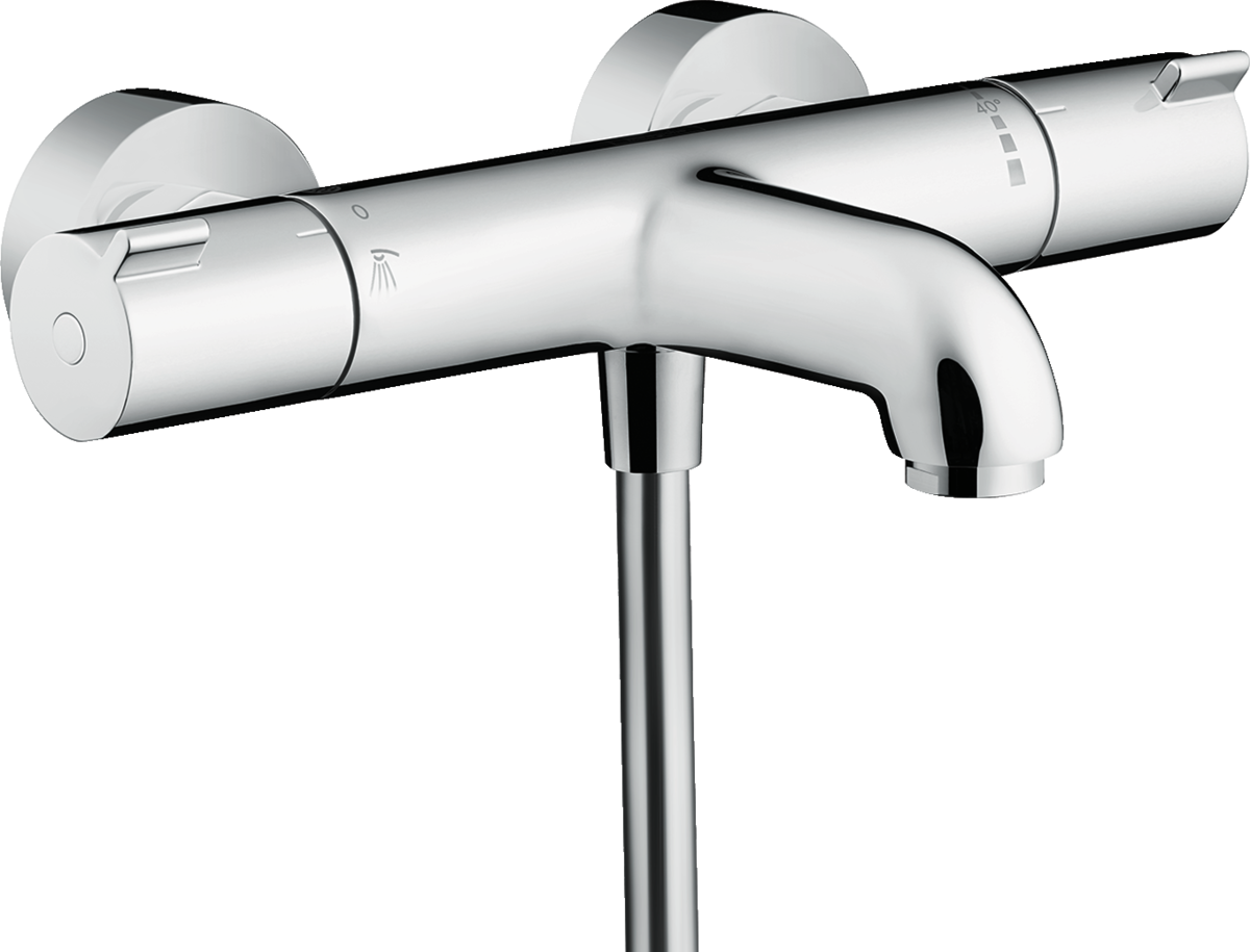 Hansgrohe Ecostat Thermostatic Bath Mixer 1001 CL chrome finish exposed installation with anti-scald protection