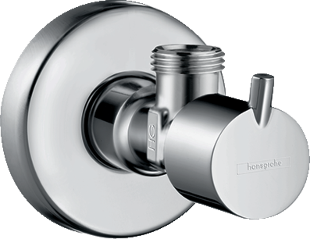Hansgrohe Angle Valve S ⅜" in chrome finish with durable leak-proof construction for efficient water control and easy installation