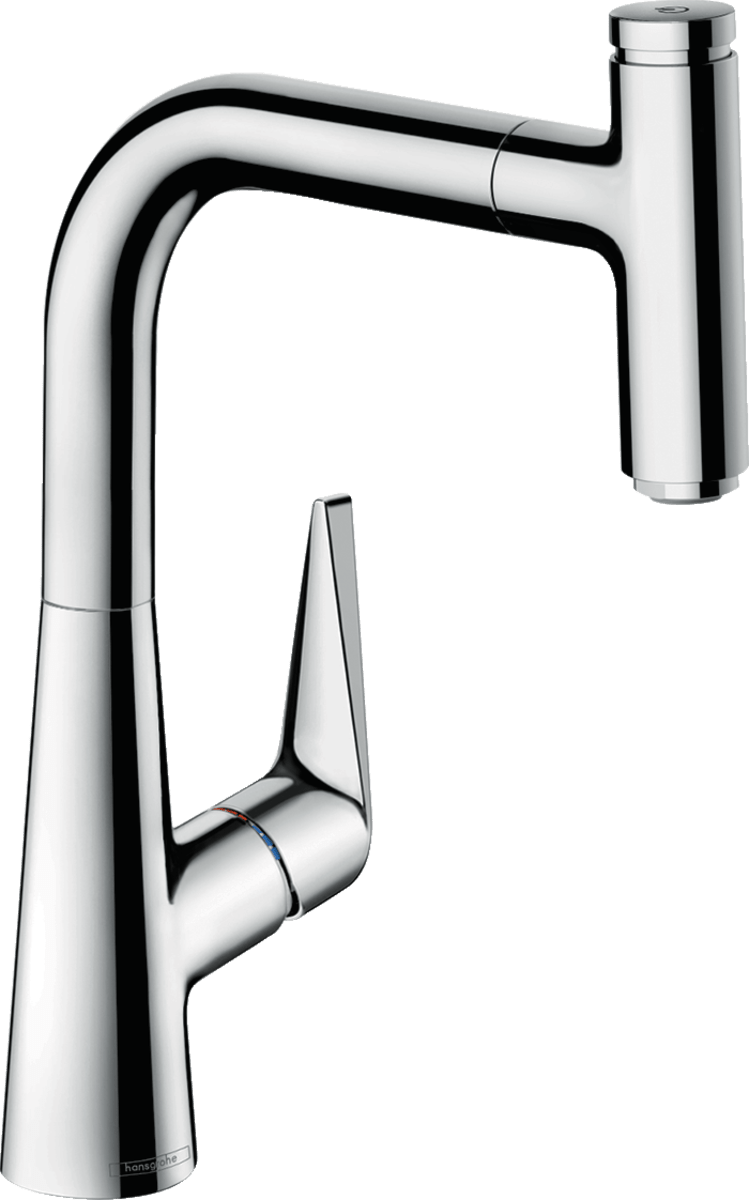 Hansgrohe Talis Select M51 Single Lever Kitchen Mixer 220 With Pull - out Spout Single Spray Mode - Chrome - 72822000 - TAP 'N' SHOWER