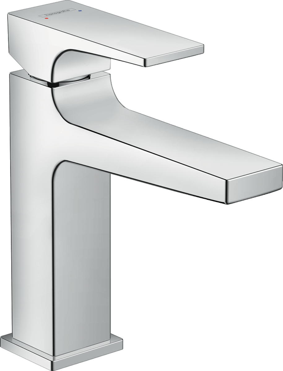 Hansgrohe Metropol Single Lever Basin Mixer 110 With Lever Handle and Push - open Waste - Chrome - 32507000 - TAP 'N' SHOWER