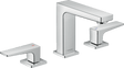 Hansgrohe Metropol 3 - hole Basin Mixer 110 With Lever Handle and Push - open Waste - Chrome - 32514000 - TAP 'N' SHOWER