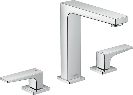 Hansgrohe Metropol 3 - hole Basin Mixer 160 with Lever Handles and Push - open Waste - Chrome - 32515000 - TAP 'N' SHOWER