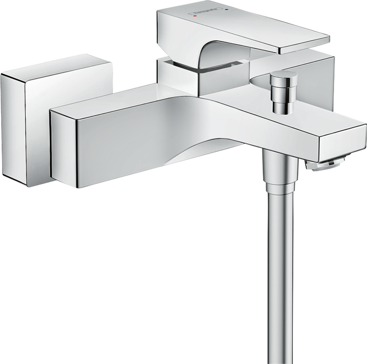 Hansgrohe Metropol chrome single lever bath mixer for exposed installation with modern lever handle