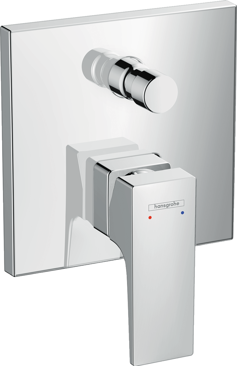 Hansgrohe Metropol chrome single lever manual bath mixer with concealed installation and integrated backflow prevention
