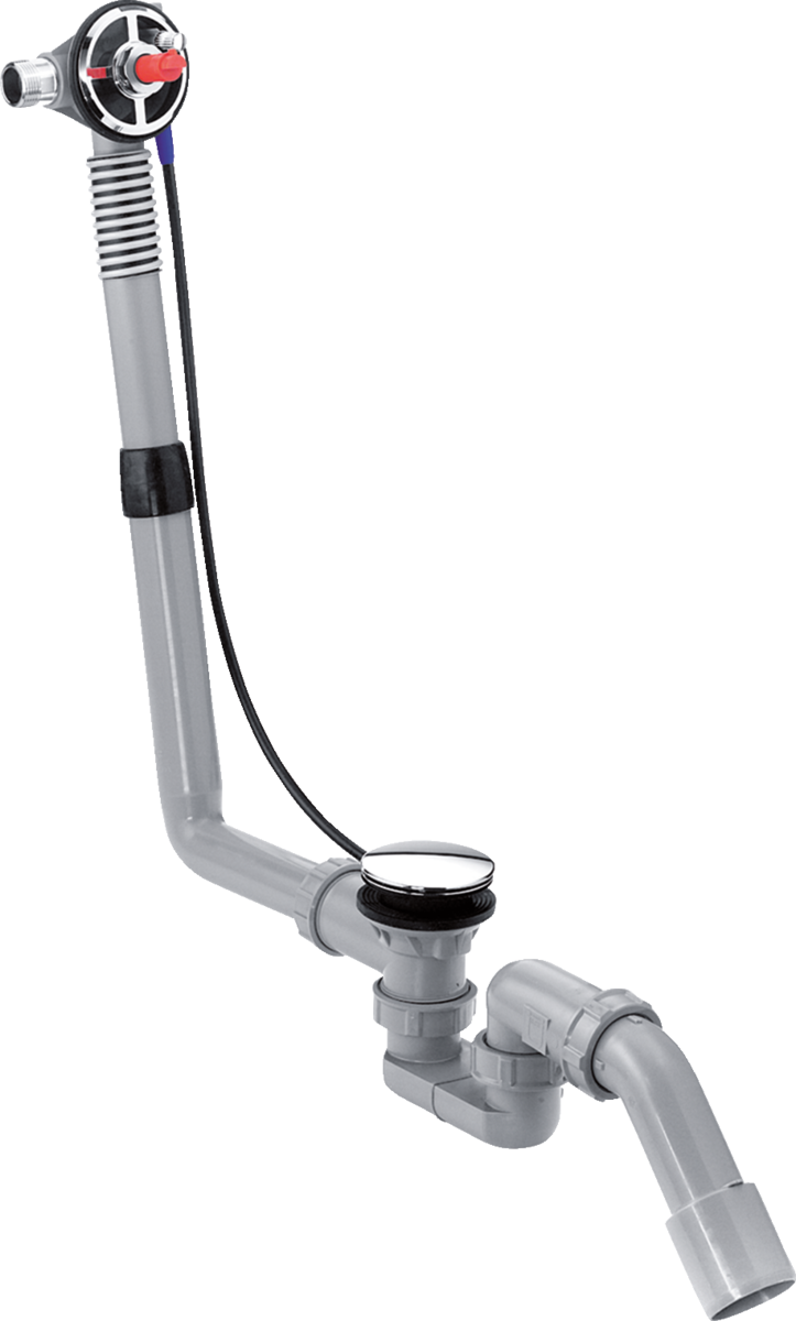 Hansgrohe Exafill S Basic Set bath filler waste and overflow assembly for standard bathtubs in chrome finish