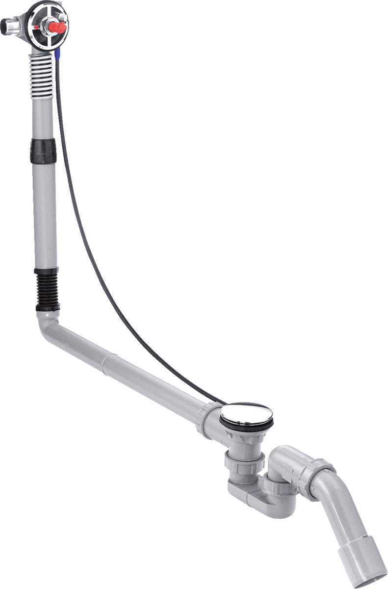 Hansgrohe Exafill S Basic Set bath filler with waste and overflow for large bathtubs, durable and precise water management system
