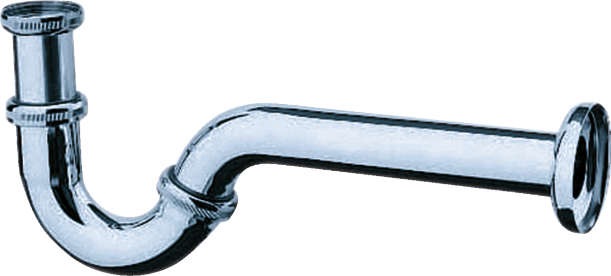 Hansgrohe P Trap for bidet with chrome finish, standard size, corrosion-resistant plumbing pipe.