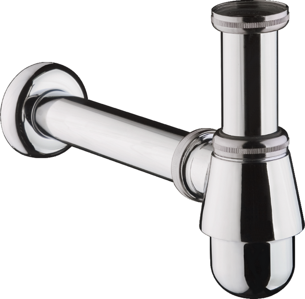 Hansgrohe Bottle Trap chrome bidet trap with sleek, durable design for bathroom plumbing