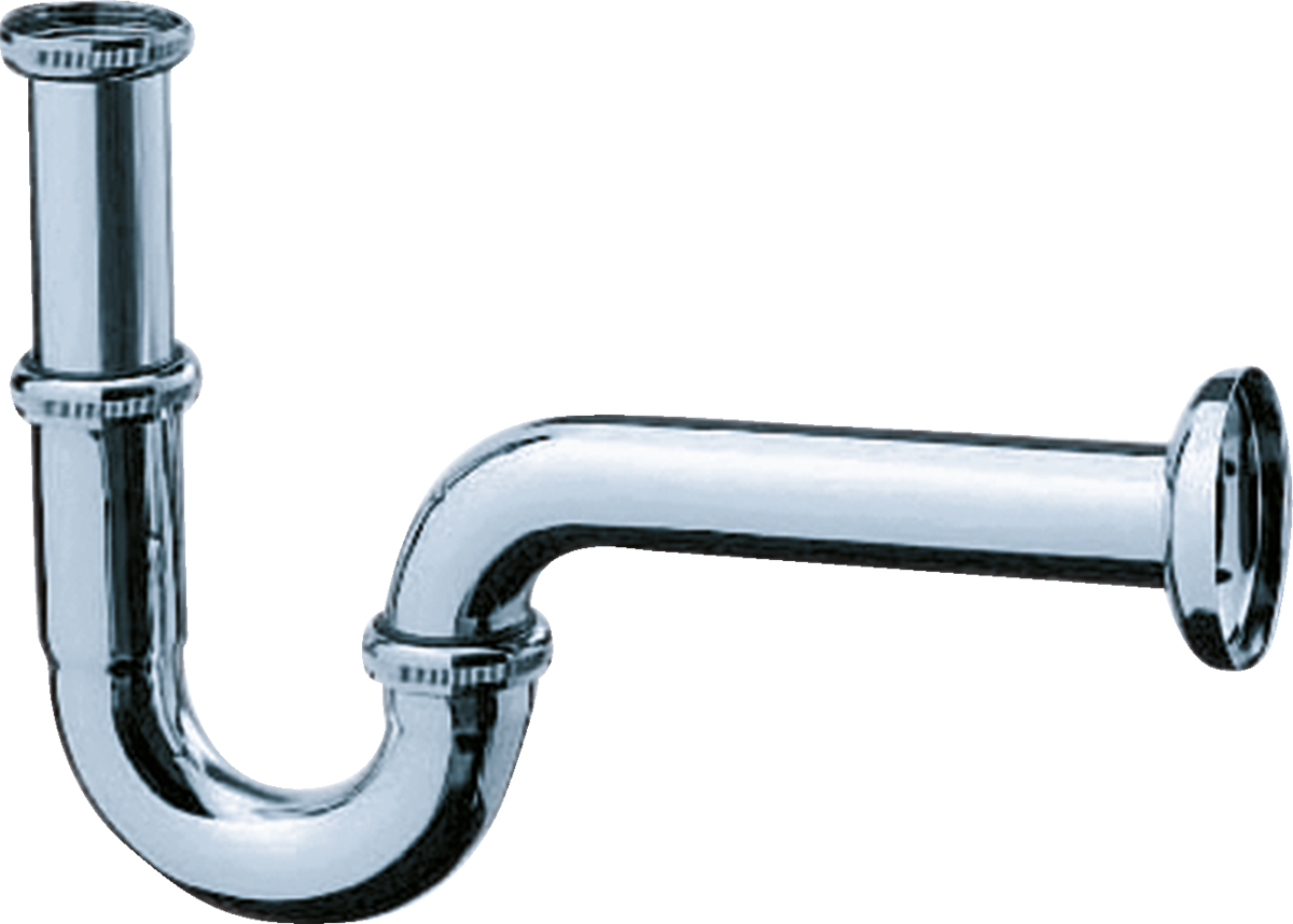Hansgrohe P Trap standard model chrome with durable brass construction and space-saving design for sink plumbing.