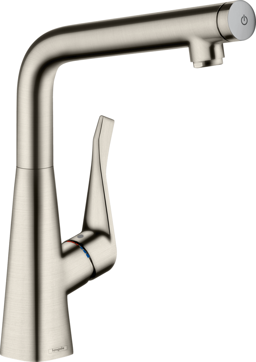 Hansgrohe Metris Select M71 Single Lever Kitchen Mixer 320 Single Spray Mode - Stainless Steel - 14883800 - TAP 'N' SHOWER