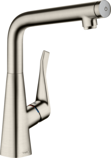 Hansgrohe Metris Select M71 Single Lever Kitchen Mixer 320 Single Spray Mode - Stainless Steel - 14883800 - TAP 'N' SHOWER
