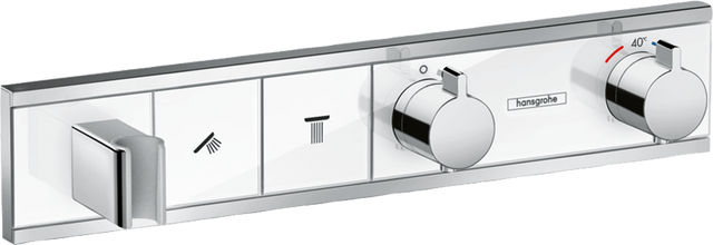 Hansgrohe Rainselect Thermostatic Mixer For Concealed Installation For 2 Outlets - White/Chrome - 15355400 - TAP 'N' SHOWER
