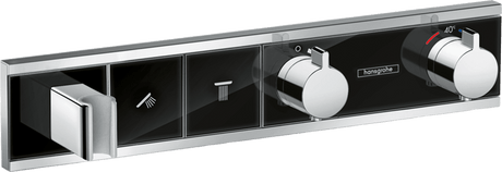 Hansgrohe Rainselect Thermostatic Mixer For Concealed Installation For 2 Outlets - Black/Chrome - 15355600 - TAP 'N' SHOWER