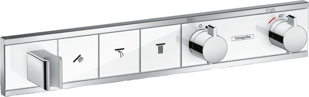 Hansgrohe Rainselect Thermostatic Mixer For Concealed Installation For 3 Outlets - White/Chrome - 15356400 - TAP 'N' SHOWER