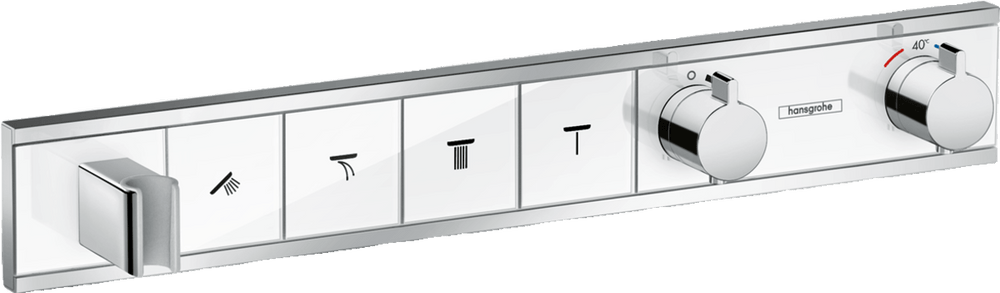 Hansgrohe Rainselect Thermostatic Mixer For Concealed Installation For 4 Outlets - White/Chrome - 15357400 - TAP 'N' SHOWER