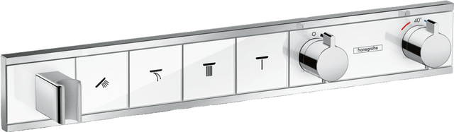 Hansgrohe Rainselect Thermostatic Mixer For Concealed Installation For 4 Outlets - White/Chrome - 15357400 - TAP 'N' SHOWER