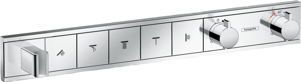 Hansgrohe Rainselect Thermostatic Mixer For Concealed Installation For 5 Outlets - Chrome - 15358000 - TAP 'N' SHOWER