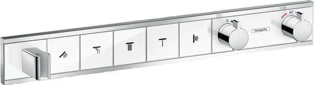 Hansgrohe Rainselect Thermostatic Mixer For Concealed Installation For 5 Outlets - White/Chrome - 15358400 - TAP 'N' SHOWER