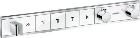 Hansgrohe Rainselect Thermostatic Mixer For Concealed Installation For 5 Outlets - White/Chrome - 15358400 - TAP 'N' SHOWER
