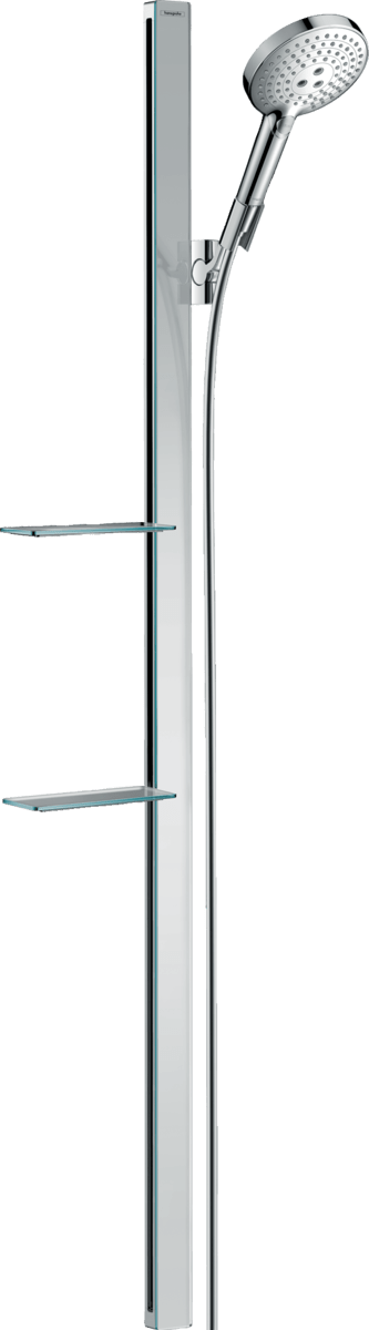 Hansgrohe Raindance Select S Shower Set 120 3jet With Shower Bar 1500mm And Shelves - Chrome - 27646000 - TAP 'N' SHOWER