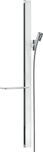 Hansgrohe Unica Shower Rail E 900 mm With Isiflex Shower Hose 1600 mm - White/Chrome - 27640400 - TAP 'N' SHOWER
