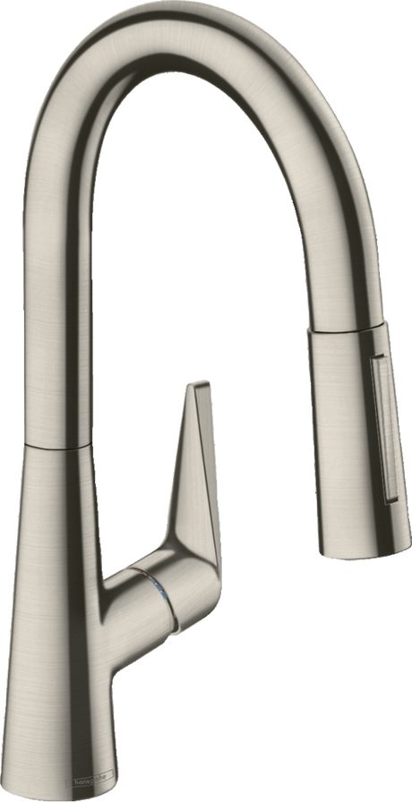 Hansgrohe Talis M51 Single Lever Kitchen Mixer 160 With Pull - out Spray 2 Spray Modes - Stainless Steel - 72815800 - TAP 'N' SHOWER